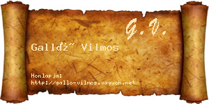 Galló Vilmos névjegykártya